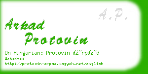 arpad protovin business card